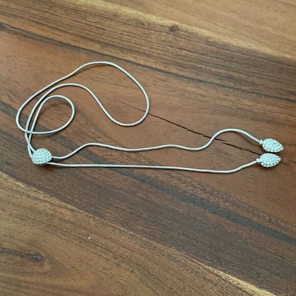 Kate Spade Women’s Necklace Adjustable Silver Gumdrop Faux Diamond - Picture 4 of 5